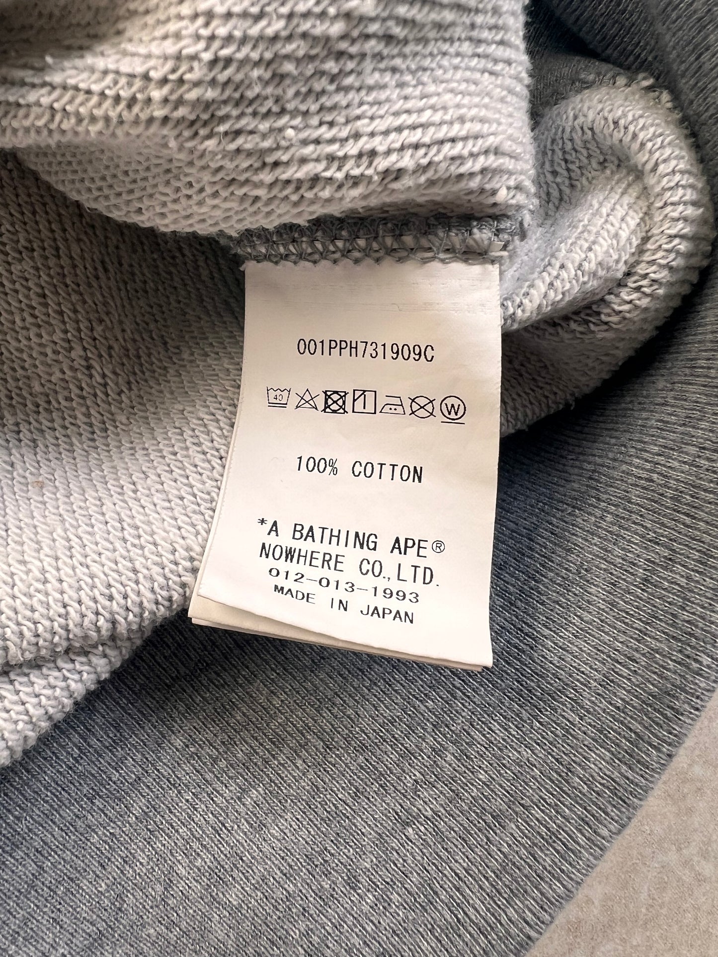 Bape X JJJJound Grey Hoodie Large